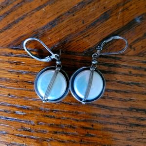 Freshwater pearl sterling silver earrings